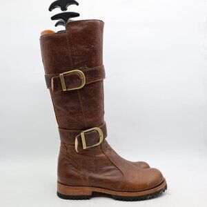 Jim Barnier Tall Brown Soft Leather Boots Women's US Size 8 Buckle Shoes